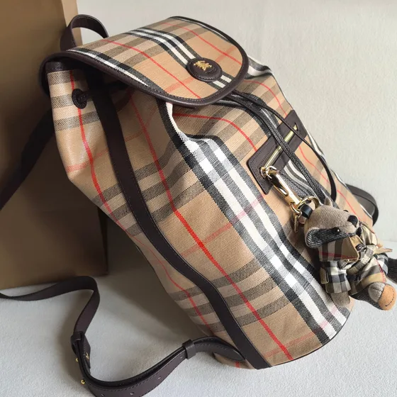 Burberry Vintage Check Mochila Bege/Marrom Mochila