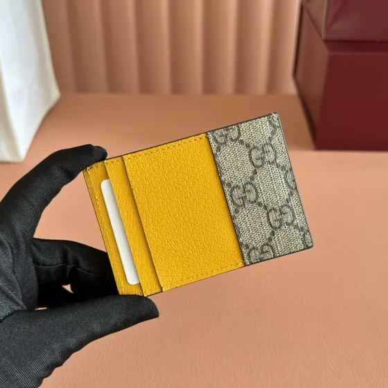 Gucci Neo Vintage Gg Supreme Card Holder Beige Ebony 10*7 cm Card Holder