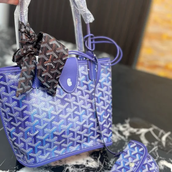 Goyard Anjou Mini Iridescent Green Tote Bag