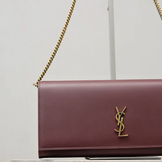 YSL Cassandre Chain Cartera Borgoña Woc