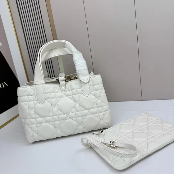 Dior Dior D519 Blanco 23cm Bolso tote