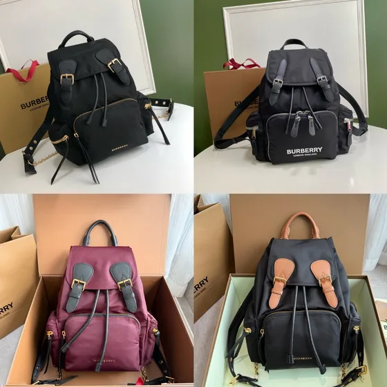 Burberry The Medium Rucksack In Technical Nailon And Piel Multicolor Mochila