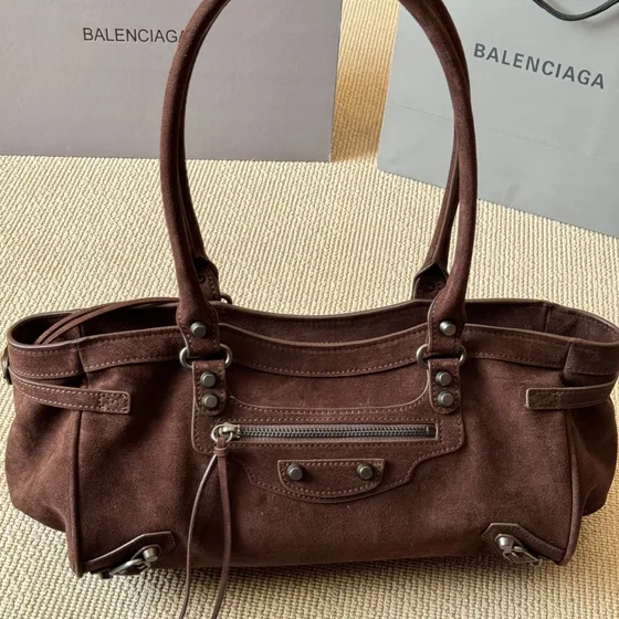 Balenciaga Neo Cagole Small Shoulder Bag Dark Brown Shoulder Bag