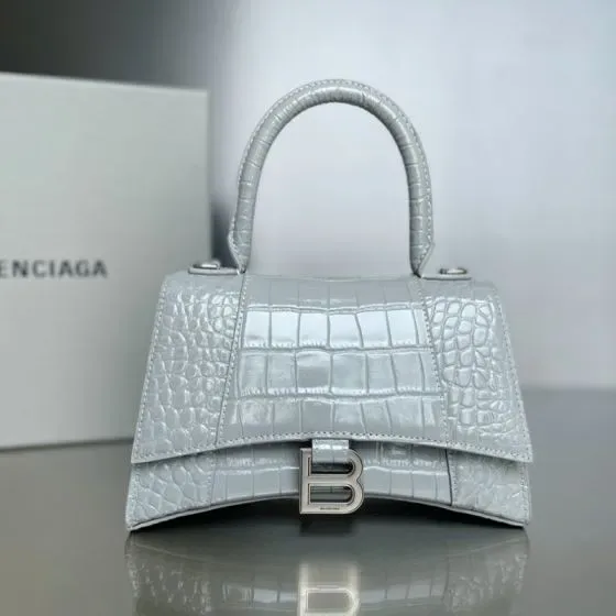 Balenciaga Hourglass Top Handle Bag Light Grey Top Handle