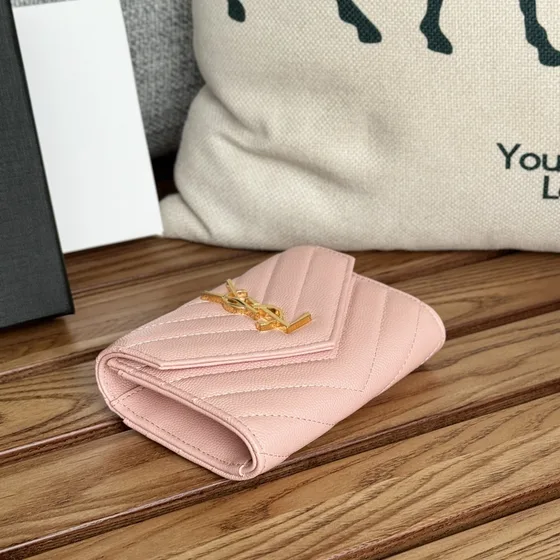 YSL Cassandre Matelassé Compact Tegnebog Lyserød Tegnebog