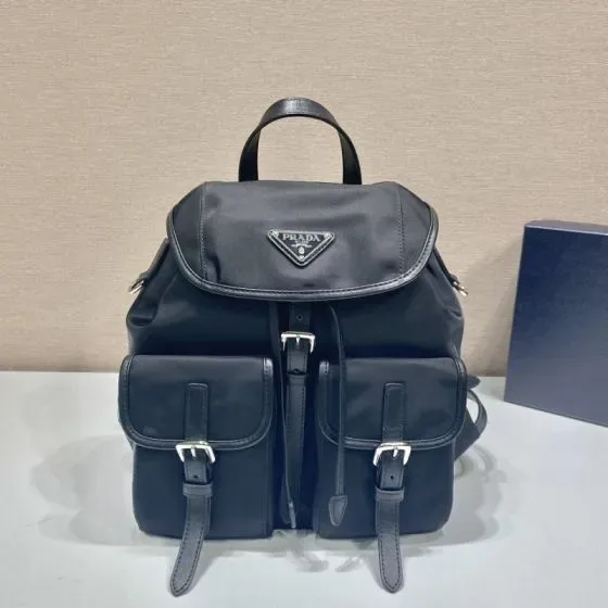 Prada Re-Nylon Medium Backpack Black Backpack