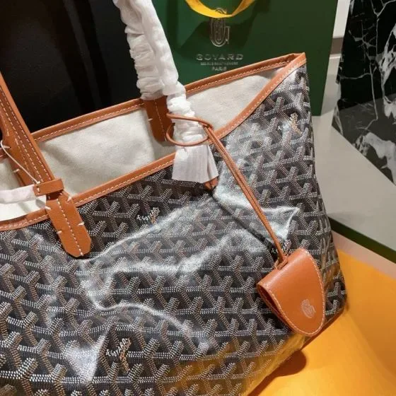 Goyard Saint Louis Black Tan Tote Bag