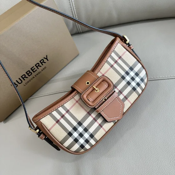 Burberry Sling Vintage Check Buckle Axelväska Beige/Brun Axelväska