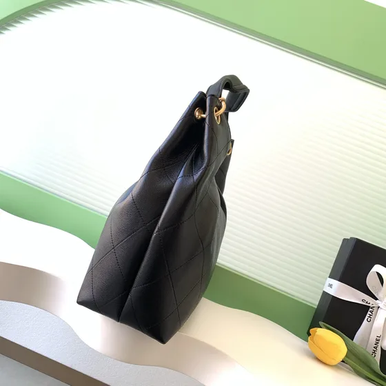 Chanel Hobo Handbag Black Hobo