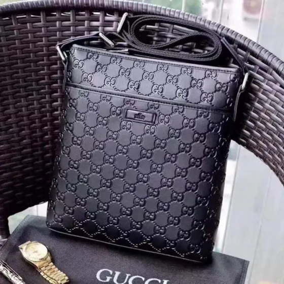 Gucci messenger Black Guccissima 24x27x6cm