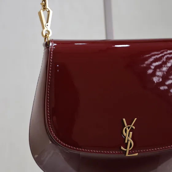 YSL Voltaire Top Handle สีเบอร์กันดี Top Handle
