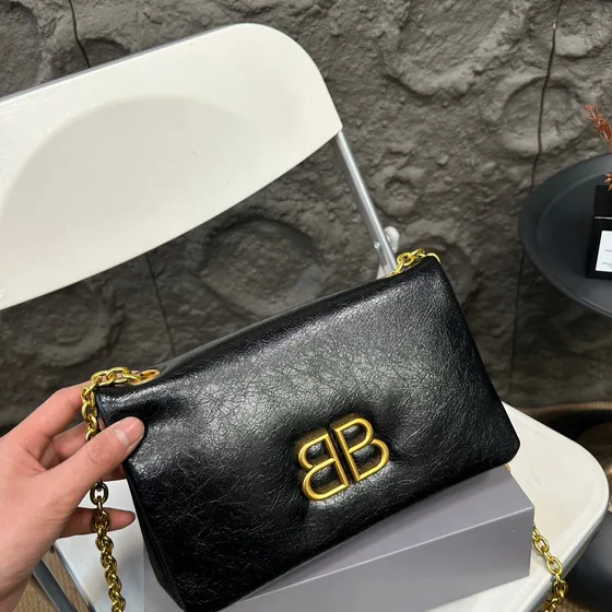 Balenciaga Monaco Chain Bag Black Crossbody