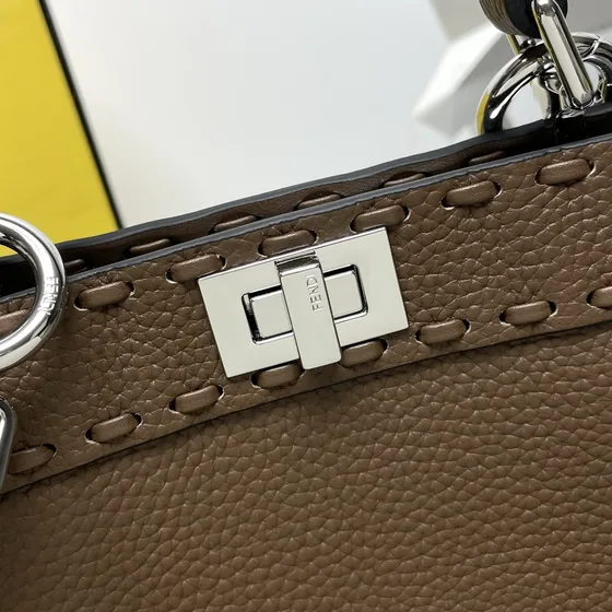 Fendi Peekaboo Iseeu Selleria Small Brown Top Handle