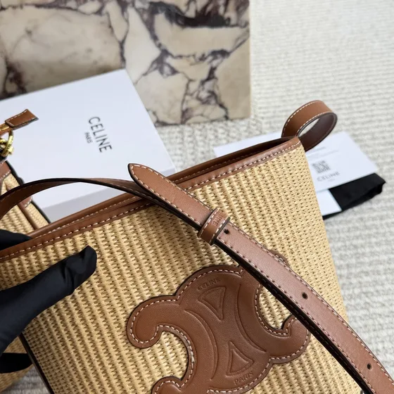 Celine Triomphe Beige Brun Crossbody