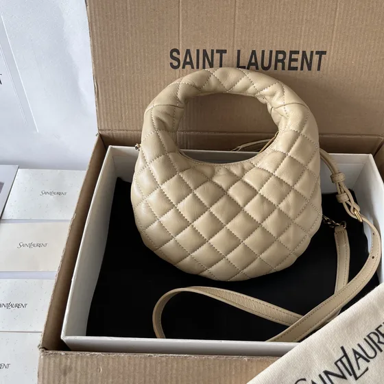 YSL Icare Mini Hobo Bag Beige 19*12*5cm Hobo