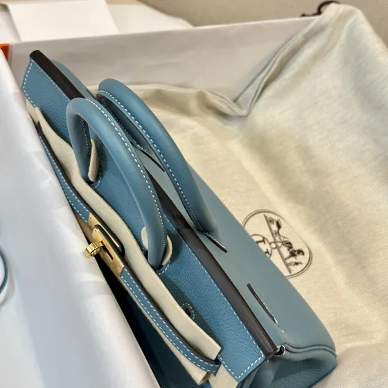 Hermes Birkin 25 Blue Jean 25cm Top Handle