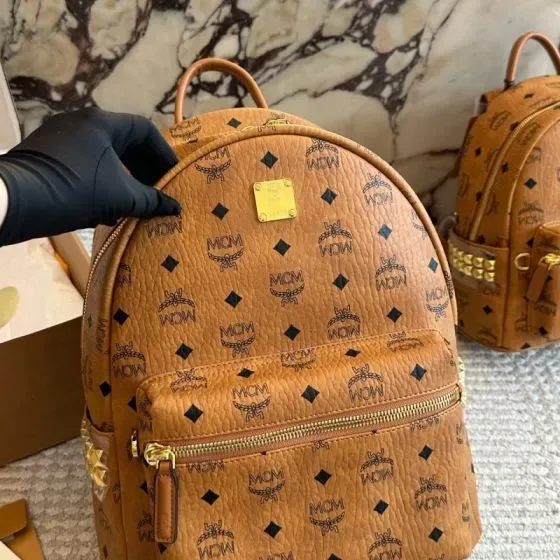 MCM Stark Backpack Cognac Brown Backpack
