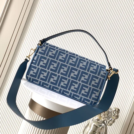 Fendi Baguette Blue Shoulder Bag