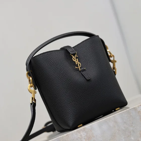 YSL Le 37 Mini Bucket Bag Hitam 15x18x11 Crossbody;Top Handle;Bucket Bag