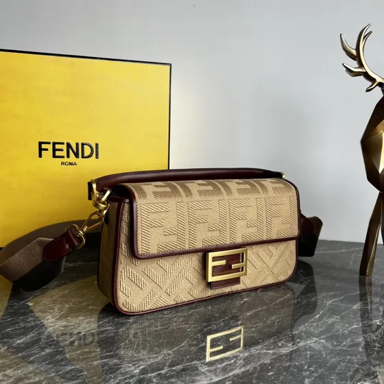 Fendi Baguette Beige Shoulder Bag