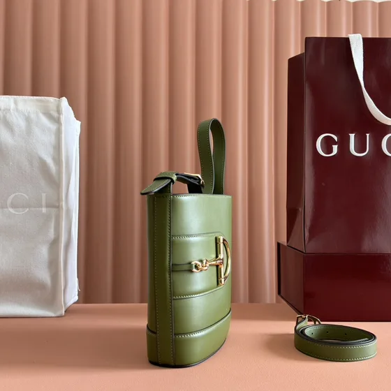 Gucci Gucci Horsebit Small Bolso cubo Verde Bolso bandolera