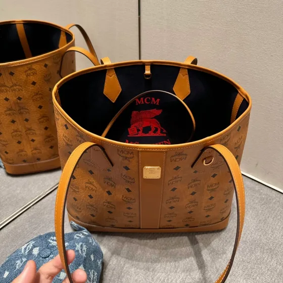 MCM Toni Shopper Cognac Tote Bag