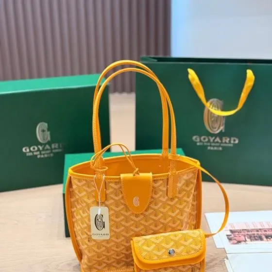 Goyard Anjou Mini Yellow Tote Bag