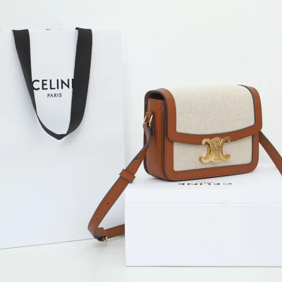 Celine Triomphe Beige/Brun Crossbody