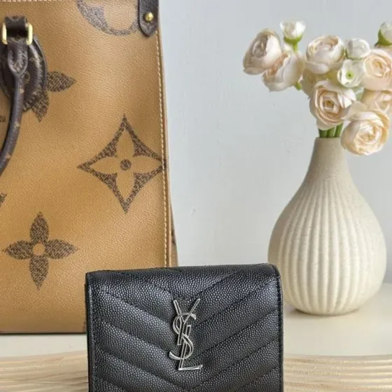 YSL Cassandre Matelassé Compact Tegnebog Sort Tegnebog