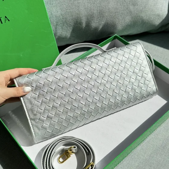 Bottega Veneta Mini Bangle Crossbody Bag Silver Crossbody