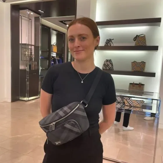 Burberry Check Bum Bag Charcoal Belt Bag