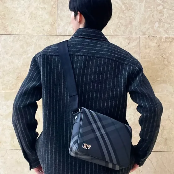 Burberry Check Crossbody Bag Grey Crossbody