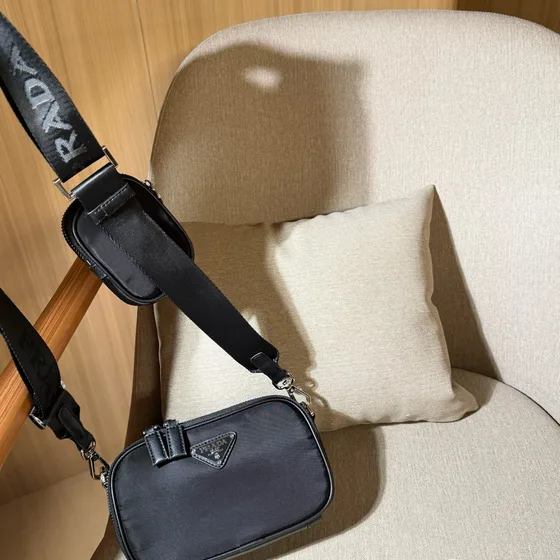 Prada Re-Nylon Shoulder Bag With Pouch Black Crossbody