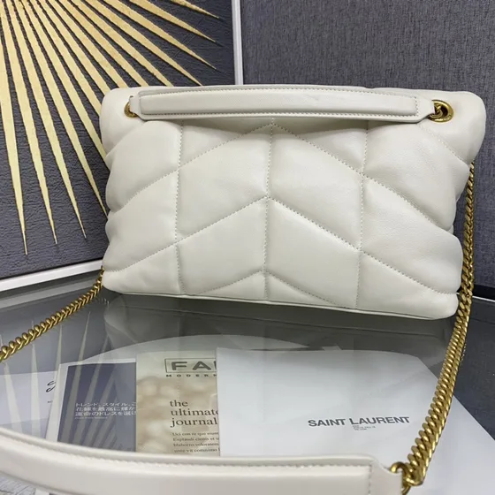 YSL Loulou Puffer Blanco Bolso bandolera