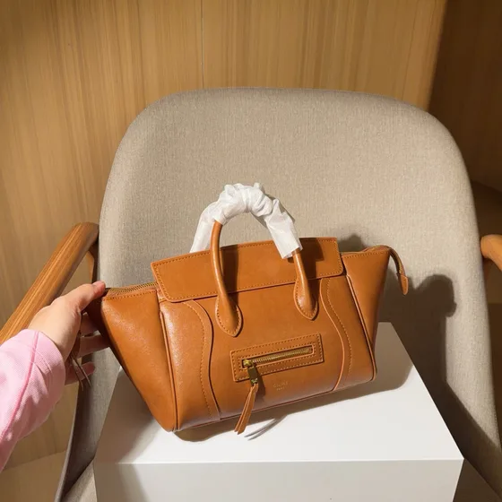 Celine Luggage Bag Tan Top Handle