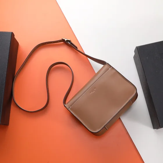 YSL Solferino Medium Satchel Braun Crossbody