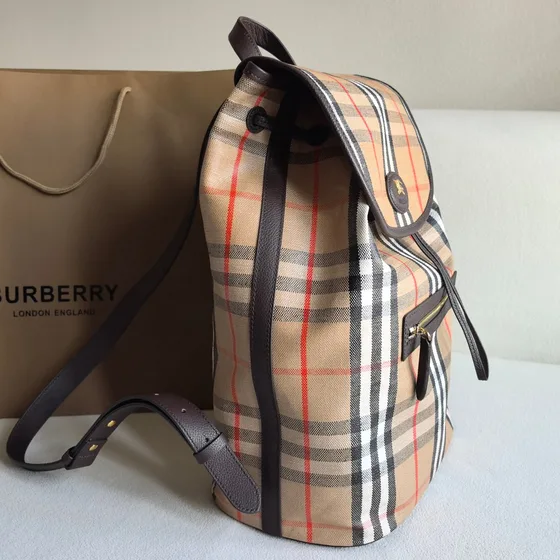 Burberry Vintage Check Backpack Beige Brown Backpack