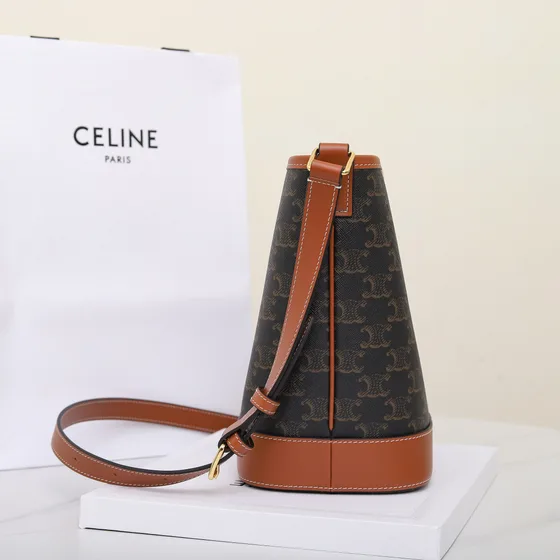 Celine Triomphe Bucket Kahverengi Omuz çantası
