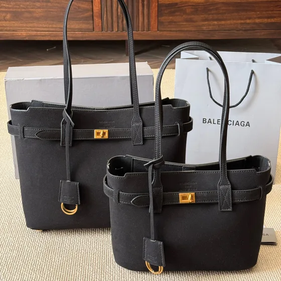 Balenciaga Bel Air Tote Camel Suede Tote Bag