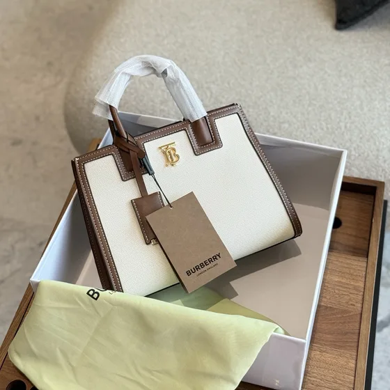 Burberry Mini Frances Tote Beige/Brun Tophåndtag