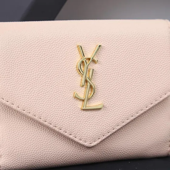 YSL Cassandre Matelassé Compact Envelope Tegnebog Light Lyserød Tegnebog