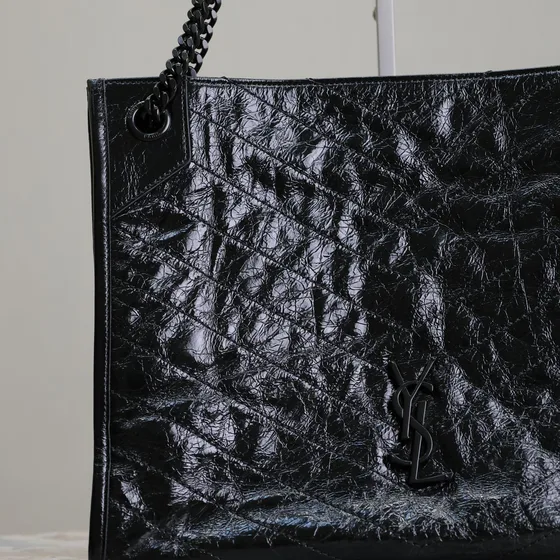 YSL Niki Shopping Tote Svart Kass
