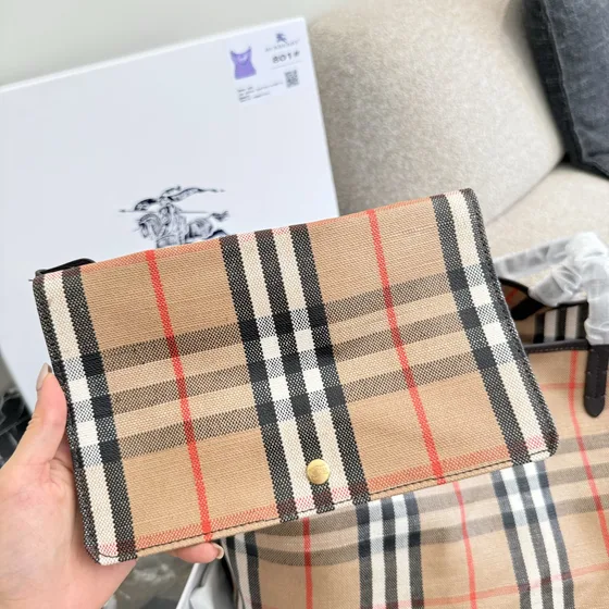 Burberry Check Sac cabas Beige Plaid Sac cabas