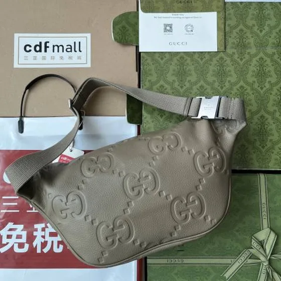 Gucci Taupe GG embossed leather everyday