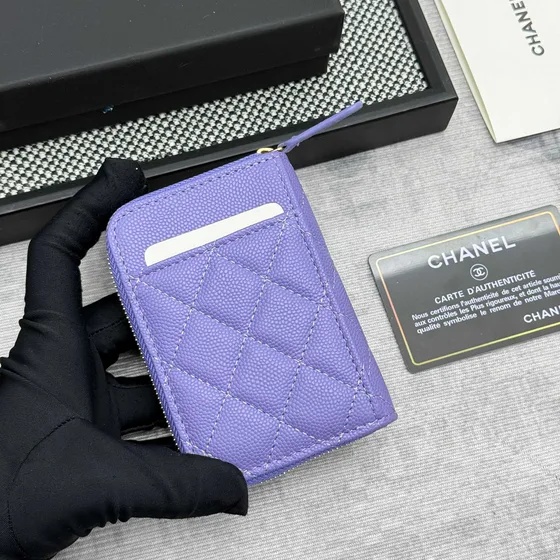 Chanel Zip Card Holder Paars Card Holder