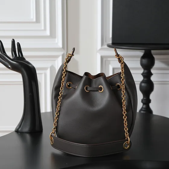 YSL Le 37 Mini Borsa a secchiello Dark Marrone Crossbody