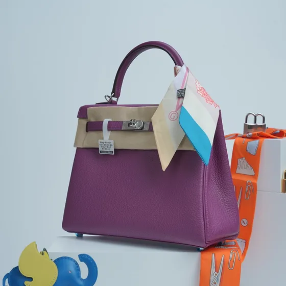 Hermes Kelly Morado Asa superior