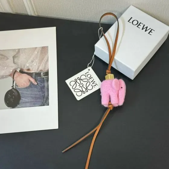 Loewe Elephant Charm Pink Pouch