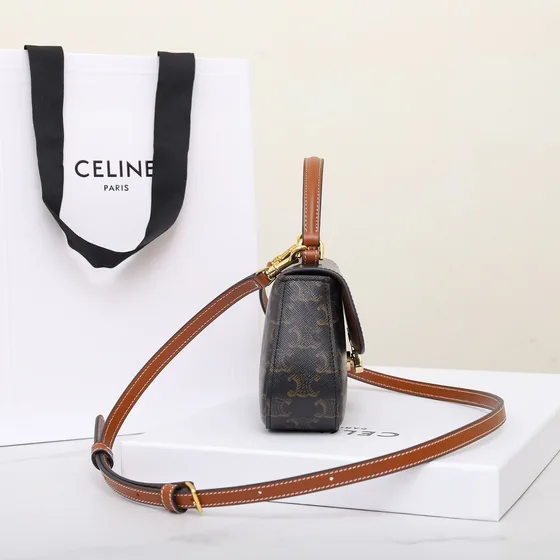 Celine Triomphe Coklat Top Handle
