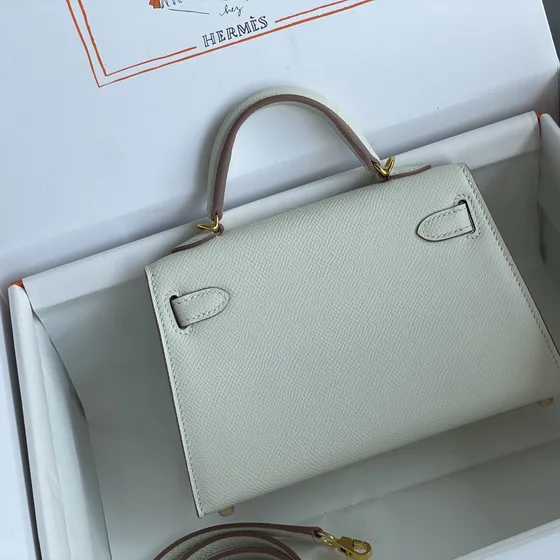 Hermes Mini Kelly Blanc Anse supérieure